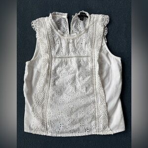 Banana Republic White Eyelet Lace Sleeveless Camisole